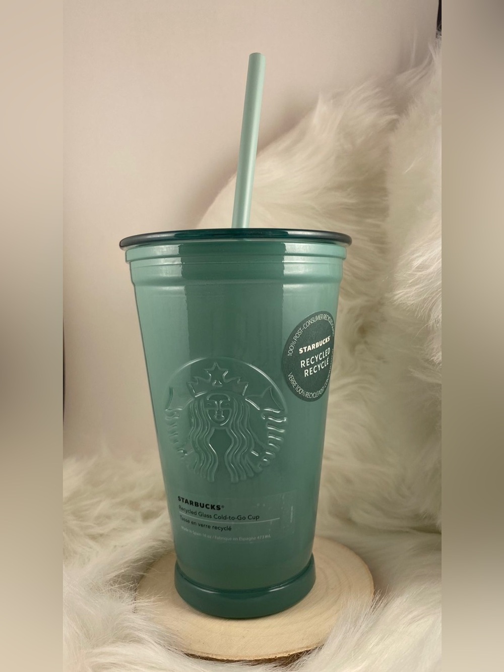 Starbucks Mint Green Reusable Glass Cold Cup with Lid